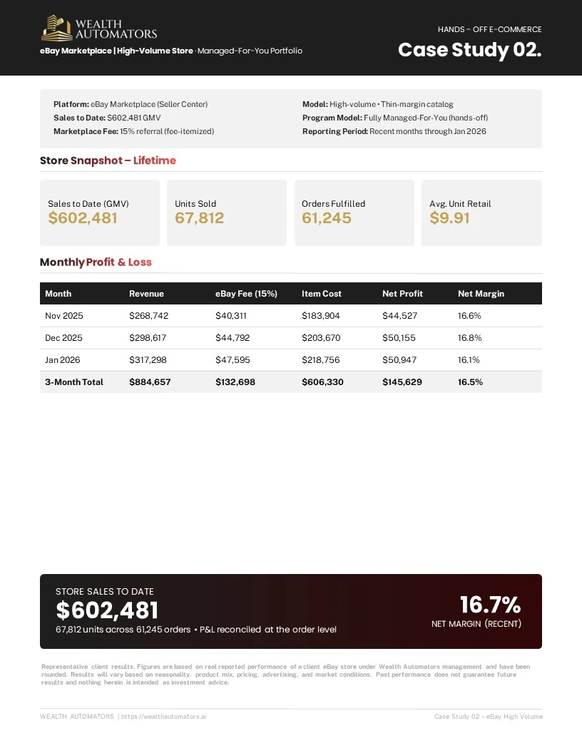 eBay sales and profit: November 2025–January 2026: November 2025–January 2026 and lifetime snapshot